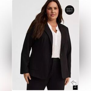 Torrid Black Ponte Blazer Size 1 (14/16) Like New Condition